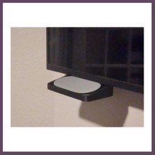 Bezos 3D Baskı Tv Altı Medya Oynatıcı Rafı Ayak Deliğine Monte Küçük Cihaz Standı Modem ve Streamer Rafı Siyah Bhs