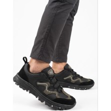 Gönbeler Erkek Siyah Haki Trekking Su Geçirmez Taban Casual Sneaker Spor Ayakkabı