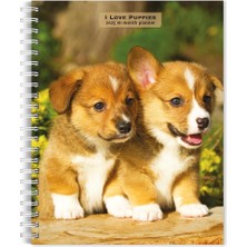 Zemira I Love Puppies 2025 6 x 7.75 Inch Spiral-Bound Wire-O Weekly Engagement Planner Calendar New Full-C