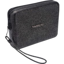 Zemira Havaianas Beach Necessaire Bag Simli Siyah 22 x 16 x 5 Cm, Siyah, Taglia Unica