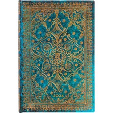 Zemira Paperblanks 12 Aylık Takvim 2024 Gök Mavisi | Yatay | Mini (95 × 140 Mm)