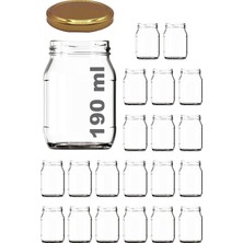 Zemira 190 ml Metal Kapaklı Konserve Kavanozu 190 cc Şeffaf Bebek Mama Kavanoz 20 Adet (Altın/gold)