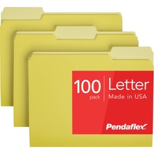Zemira Pendaflex Iki Renkli Dosya Klasörü, Mektup Boyutu, Sarı, 1/3 Kesim, Kutu Başına 100 Adet (152 1/3 S