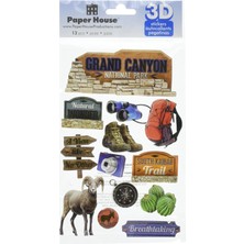 Zemira Paper House Productions Unbekannt Kağıt Kağıt 3 Boyutlu Çıkartmalar-Grand Canyon,, Çok Renkli