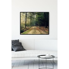 Zemira Postermanya (PSTER10722) Ağaçlı Yol Doğa Manzara Çerçeveli Tablo (30 x 40CM)