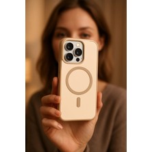 Lopard Apple iPhone 15 Pro Telefon Kılıfı M-Safe Şarj Özellikli Kapak Desert Gold Darbe Korumalı Mıknatıslı Magsafe