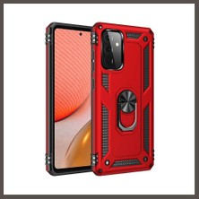 Nexora Living Samsung Galaxy A72 Kılıf Sofya Yüzüklü Silikon Kapak - Kırmızı Nxrlvng