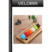 Veloria Premium Fonksiyonel Araç Tatil Hediyesi Sunum Gereci Renkli Silikon Bitki Çayı Demleyici Süzgeci