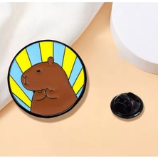 Ozn Aksesuar Capybara Kadın Broş, Çocuk Broş, Iğneli Broş, Klipsli Broş Yaka Broşu, Çeket Yaka Iğnesi, Mineli B74