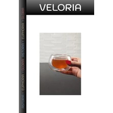 Veloria Premium Tatlı Sunumu Masa Düzeni Günlük Kullanım Çift Cidarlı Cam Reçellik 6 Adet