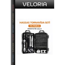 Veloria Özel Seri Ev Tamirat Teknik Bakım Onarım Aleti 115 Parça Manyetik Uçlu Hassas Tornavida Seti