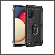 Nexora Living Samsung Galaxy A02S Kılıf Sofya Yüzüklü Silikon Kapak - Siyah Nxrlvng