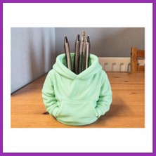 Salmore 3D Baskı Kapüşonlu Sweatshirt Kalemlik - Masaüstü Organizer-Mint Bty