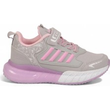 Lafonten Cırt Bantlı Kalın Tabanlı Buz-Pembe Kız Çocuk Yürüyüş ve Spor Ayakkabı Sneaker 748 Cilt