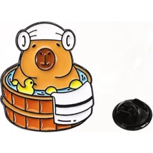 Ozn Aksesuar Capybara Kadın Broş, Çocuk Broş, Iğneli Broş, Klipsli Broş Yaka Broşu, Çeket Yaka Iğnesi, Mineli B77
