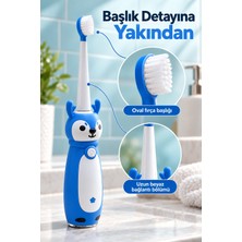Sungur's Store Çocuk Elektrikli Diş Fırçası Mavi Geyik Figürlü Şarjlı