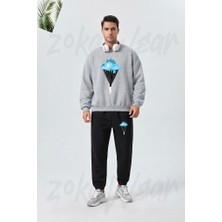 Zoka Wear Yamac Parasutu - Paragliding Baski2 Baskılı Gri Siyah Eşofman Takımı