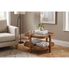 Klass Dekor Ceviz/ Meşe/ Beyaz/ Siyah Temperli Cam Masif Ahşap Balkon- Hol- Koridor- Mutfak- Salon- Ofis Dikdörtgen Alaska Yan Sehpa 60 x 60 cm