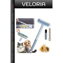 Veloria Premium Uzun Saplı Evcil Hayvan Tüy Temizleme Fırçası Kedi Tüyü Toplayıcı Kıl Toplama Pratik Fırça