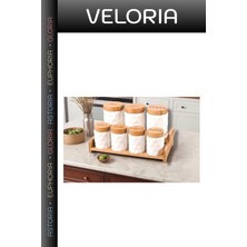 Veloria Premium Çeyiz Hazırlığı Yemek Yapımı Sunum Gereci 7'li Standlı Baharat Seti