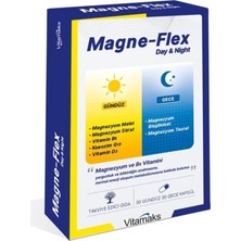 Magne-Flex Day&Night Magnezyum 60 Kapsül 30 Gündüz 30 Gece Yetişkinler İçin