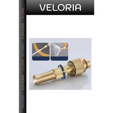 Veloria Premium Yıkama Ucu Su Jeti Bahçe Tabancası Ayarlanabılır Basınçlı Hortum Başlığı Gold