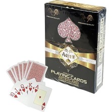 Zemira Artex Boy Plastik Poker Oyun Kağıdı (Casino Playing Cards) (Kırmızı)