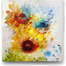 Zemira Soyut Ayçiçeği Tablosu - 40X40CM