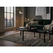 Klass Dekor Ceviz/ Meşe/ Siyah/ Beyaz Renk Temperli Cam Masif Doğal Ahşap Modern Iskandinav Tasarım Vega Orta ve Yan Sehpa Set