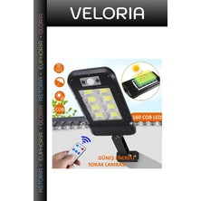 Veloria Fonksiyonel Dış Mekan Çevre Dostu Solar Bahçe Uzaktan Kumandalı 160 LED Solar Bahçe Lambası