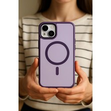 Lopard Apple iPhone 17 Telefon Kılıfı M-Safe Şarj Özellikli Kapak Derin Mor Darbe Korumalı Mıknatıslı Magsafe