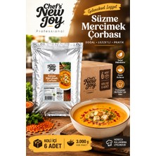 chef's new joy professional Süzme Mercimek Çorbası 3000 G x 6 Adet - 1 Koli Ekonomik Paket (Koli Bazlı Toptan)