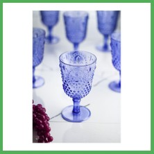 Astraltech Akrilik Mavi Tekli Kadeh & Su Meşrubat Kahve Yanı Bardağı 450 ml ( Cam Değildir ) Bezoss