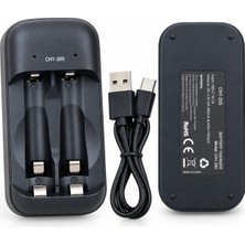 MR OWL CH1-205 2 Yuvalı Aa Aaa Ni-Mh Pil Şarj Cihazı USB Type-C Girişli