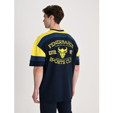 Fenerbahçe Lacivert Kolej Fb Sports Club Erkek Oversize Tshirt