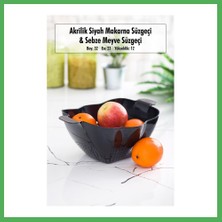 Astraltech Akrilik Siyah Makarna Süzgeçi & Sebze Meyve Süzgeçi Siyah (32 * 23 Cm) Bezoss