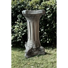 Libre Design Dekoratif 53CM Vernikli Gri Eskitme Roma Sütun Ev Balkon Bahçe Dekorasyon Bohem Heykel Biblo