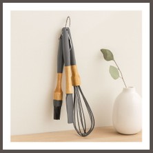 Nexora Living 3'lü Silikon Mutfak Seti (Çırpıcı, Fırça, Spatula) - Bambu Sap Nxrlvng