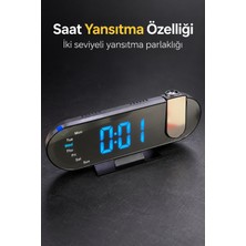 Akıllı Bayi Projeksiyonlu Çalar Saat Renkli Ortam Işığı ve LED Ekranlı Aby