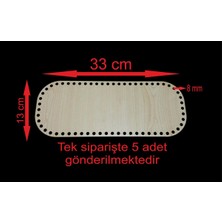 Asude Hediyelik Ahşap Krem 33X13 cm Sepet Bambu Tepsi Örgü Plakası Supla Delikli Altlık Tığ Taban Işi Sepet Tabanı