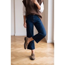 Marjin Kadın Loafer Günlük Klasik Ayakkabı Casual Makosen Fonle Toprak Süet
