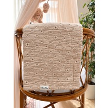 Caline Baby %100 Pamuk Müslin Brode Kundak ve Örtü Bezi Hava Geçirgen 110x110 cm Papatya Desenli