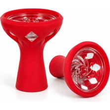 Mac Shisha Samsaris Vitria Silikon Cam Nargile Lülesi – Kırmızı – Kaloud Uyumlu