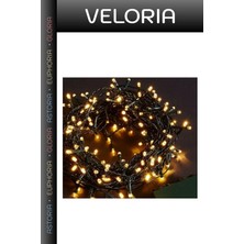 Veloria Özel Seri Aksesuar Ambiyans Ürünü Kutlama Objesi 10M 100 LED Boncuk Lamba Gün Işığı Siyah Kablo