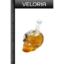 Veloria Premium Parti Aksesuarı Mutfak Süsü Kutlama Eşyası Kuru Kafa Şişe Crystal Head 1lt