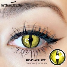 Renkli Cosplay Yıllık Göz Kirpik Lensi  Hd 45 Yellow