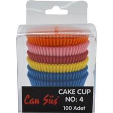 Cansüs No:4 100 Adet Asorti Kağıt Muffin Cupcake Kalıpları Fırına Dayanıklı Renkli