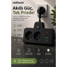 Royaleks BKL-502 Akım Korumalı 2li Priz 2 USB ve 2 Type-C Çıkış 4000W Hızlı Şarj Duvar Tipi Dokunmatik LED Aydınlatmalı