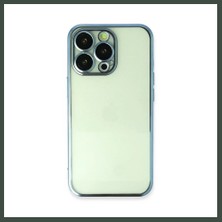 Bezos iPhone 14 Pro Uyumlu Kılıf Lensli Silikon - Açık Mavi Nhr