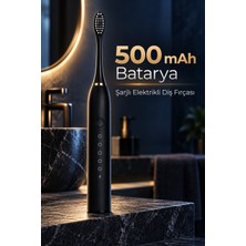 MiraLive Siyah Şarjlı Elektrikli Diş Fırçası 6 Modlu